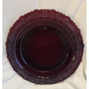 Avon 1876 Cape Cod Ruby Red Pie Plate 11" Fostoria Vintage Pressed Glass USA